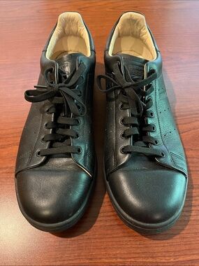 Adidas Triple-Black Stan Smith Leather Classic Low-Top Sneakers